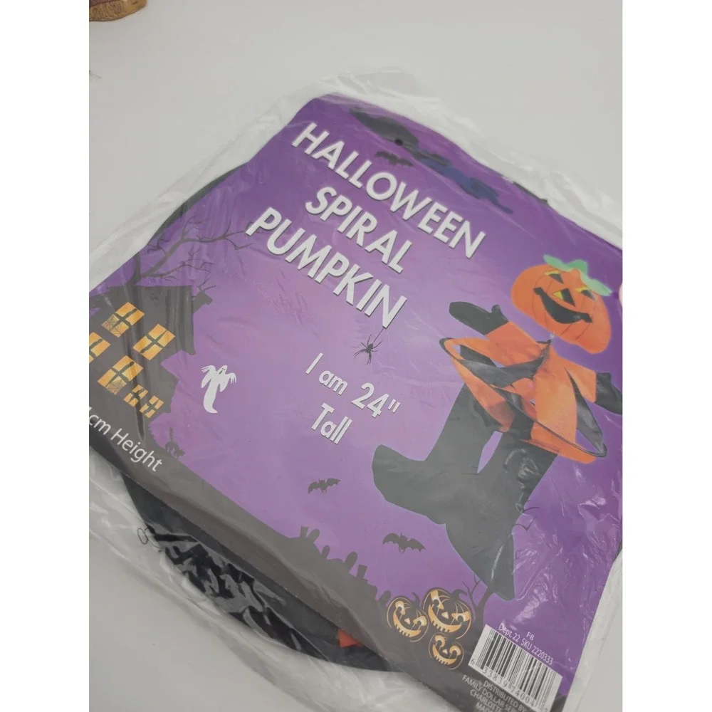 Hanging Halloween Spiral Pumpkin Outdoor Indoor Decor 24